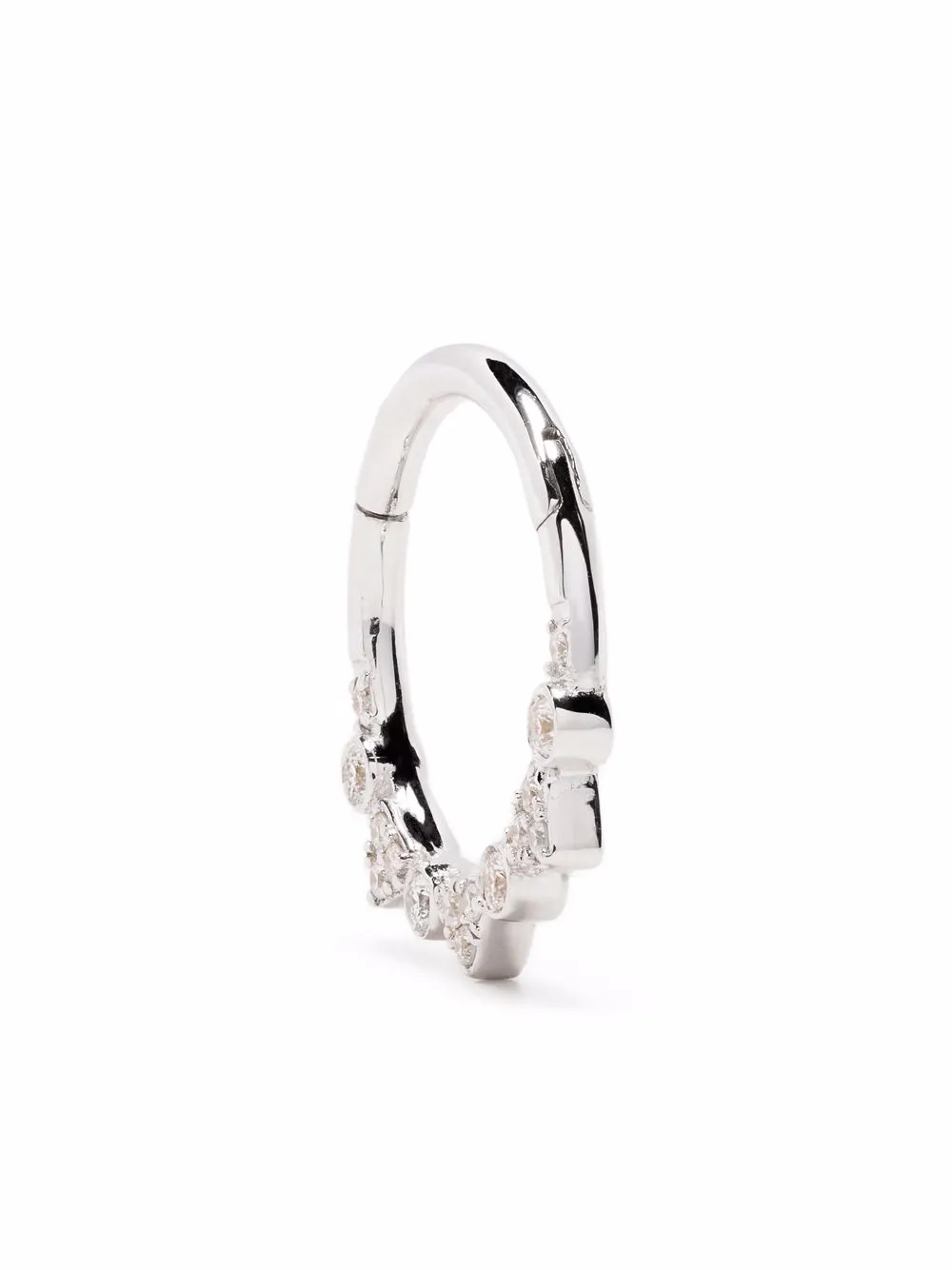 

Djula arracada Spike en oro blanco de 18kt con diamantes - Plateado