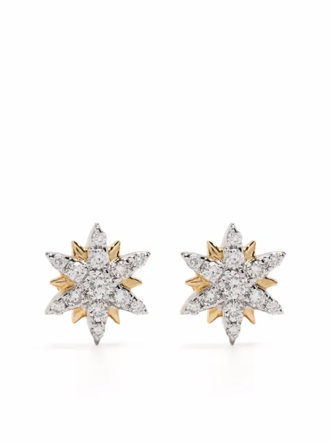Djula aretes Mini Sun en oro amarillo de 18kt con diamante