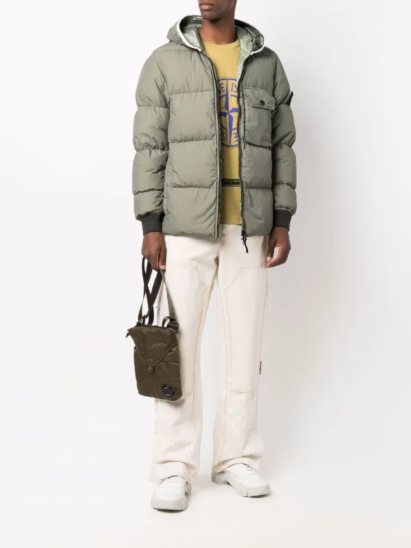 stone island resin poplin down jacket