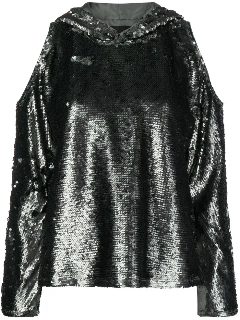 RTA asymmetric cut-detail hoodie