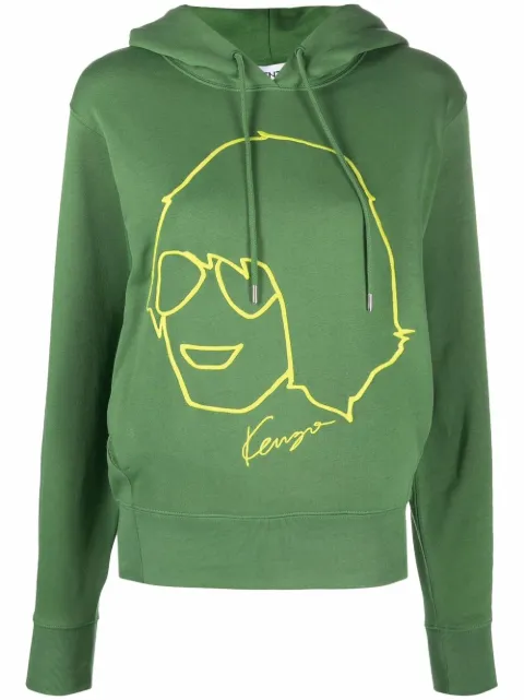 graphic-print pullover hoodie