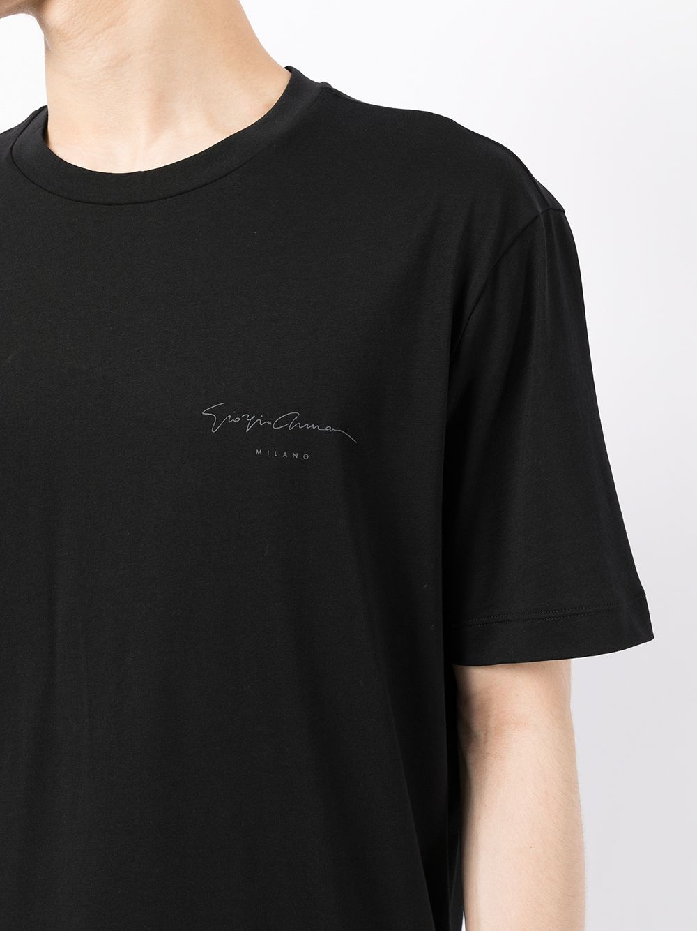 Giorgio Armani T-shirt met logoprint Zwart