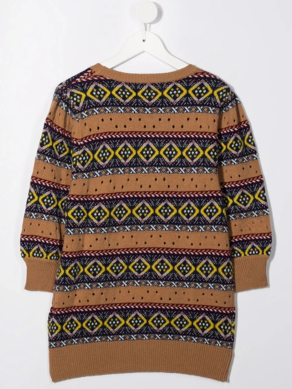 Dsquared2 Teen Stripe-pattern Open Knit Jumper In Brown