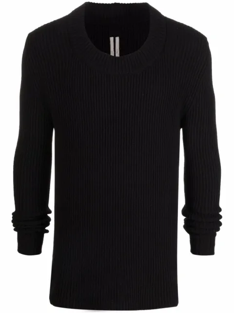 Rick Owens cashmere-blend ribbed knit jumper