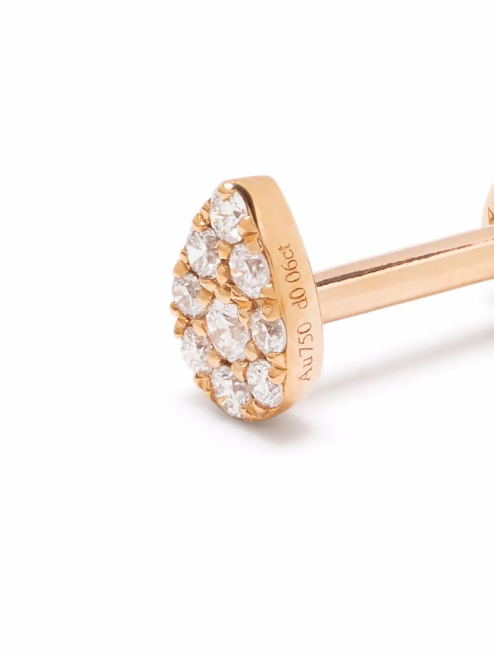 Djula Piercing Pear in oro rosa 18 carati con diamanti | Orecchini | Image 3