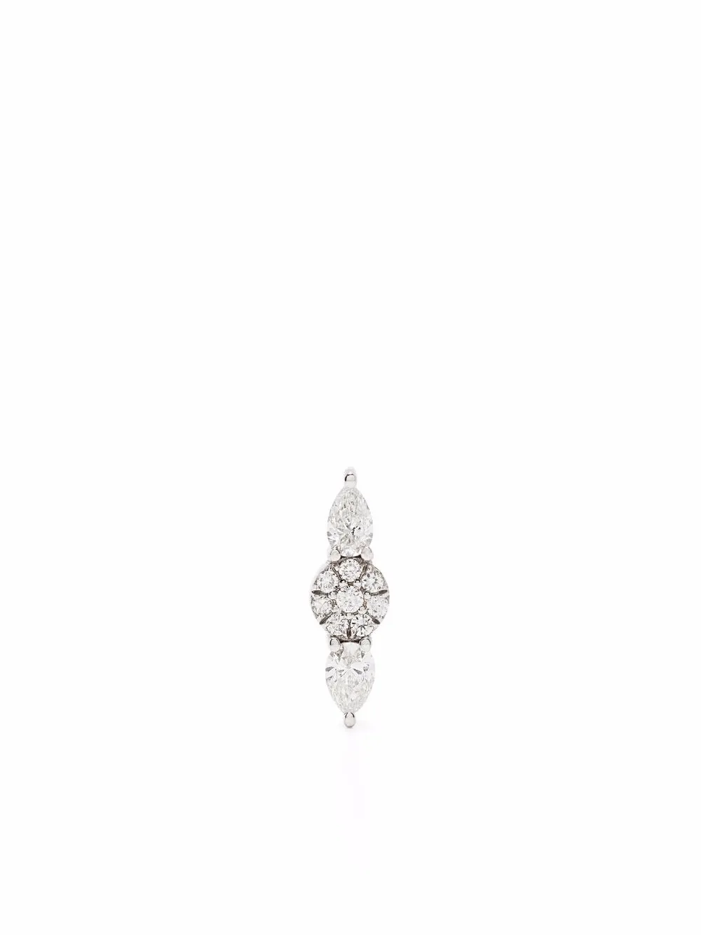 

Djula 18kt white gold trio bar diamond piercing - Silver