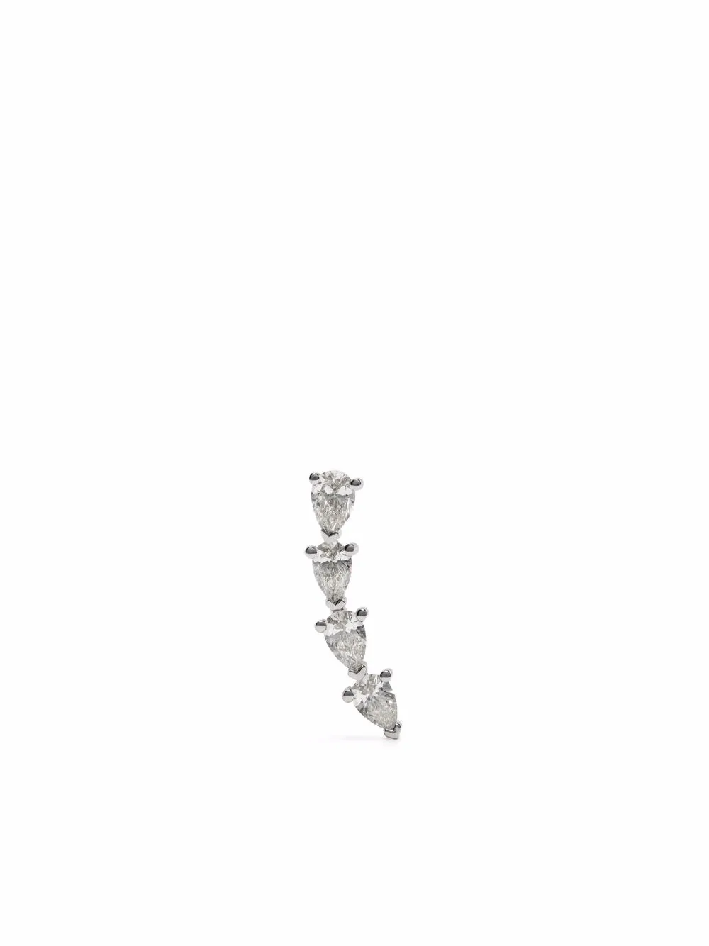 

Djula arete en oro blanco 18kt con diamantes - Plateado