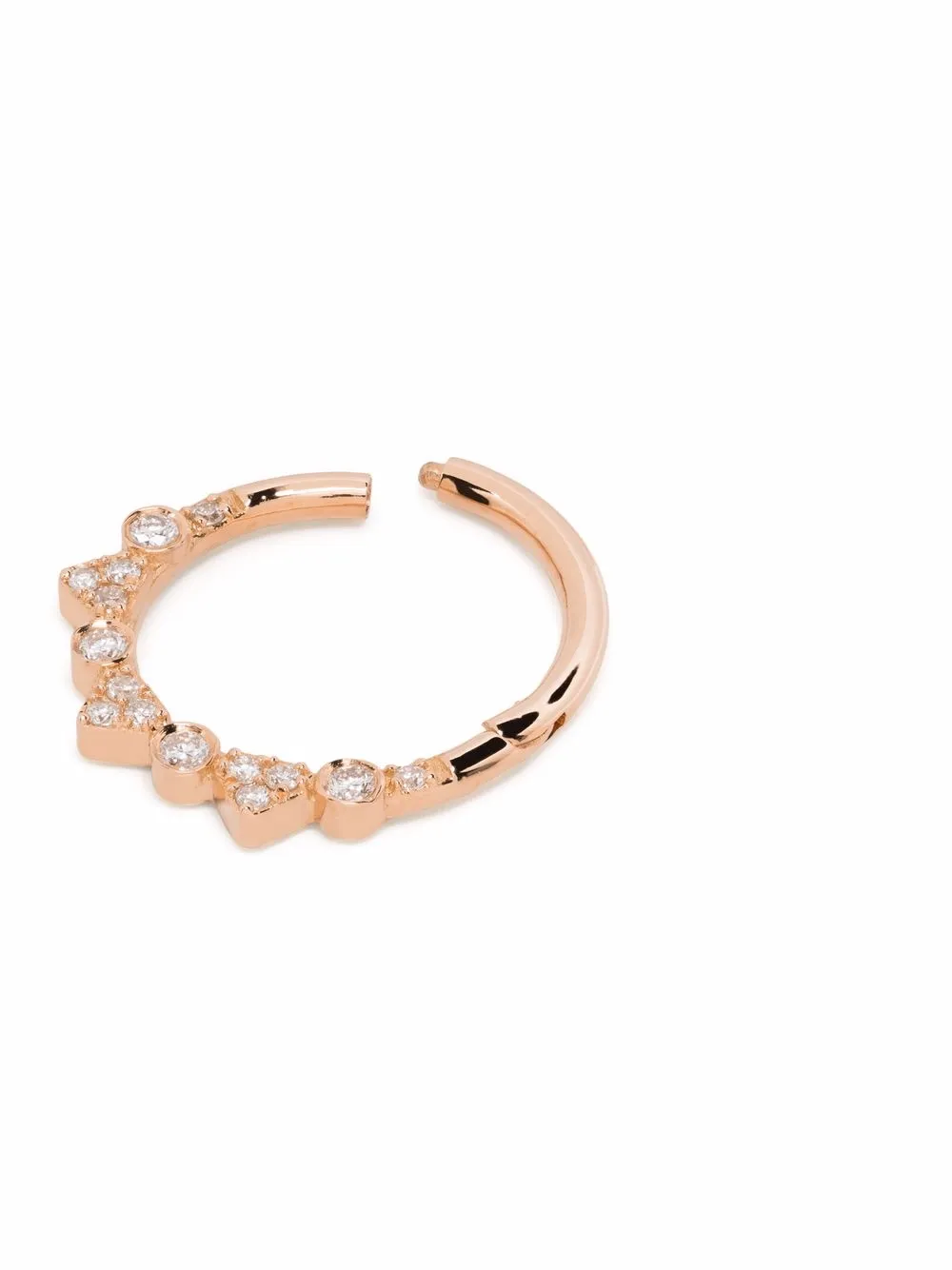 Djula Orecchini Spike a cerchio in oro rosa 18 carati con diamanti | Orecchini | Image 3