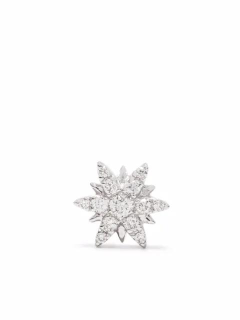 Djula aretes Mini Sun en oro blanco de 18kt con diamantes