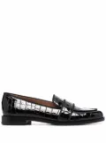 Aquazzura Martin snakeskin mocassins - Black