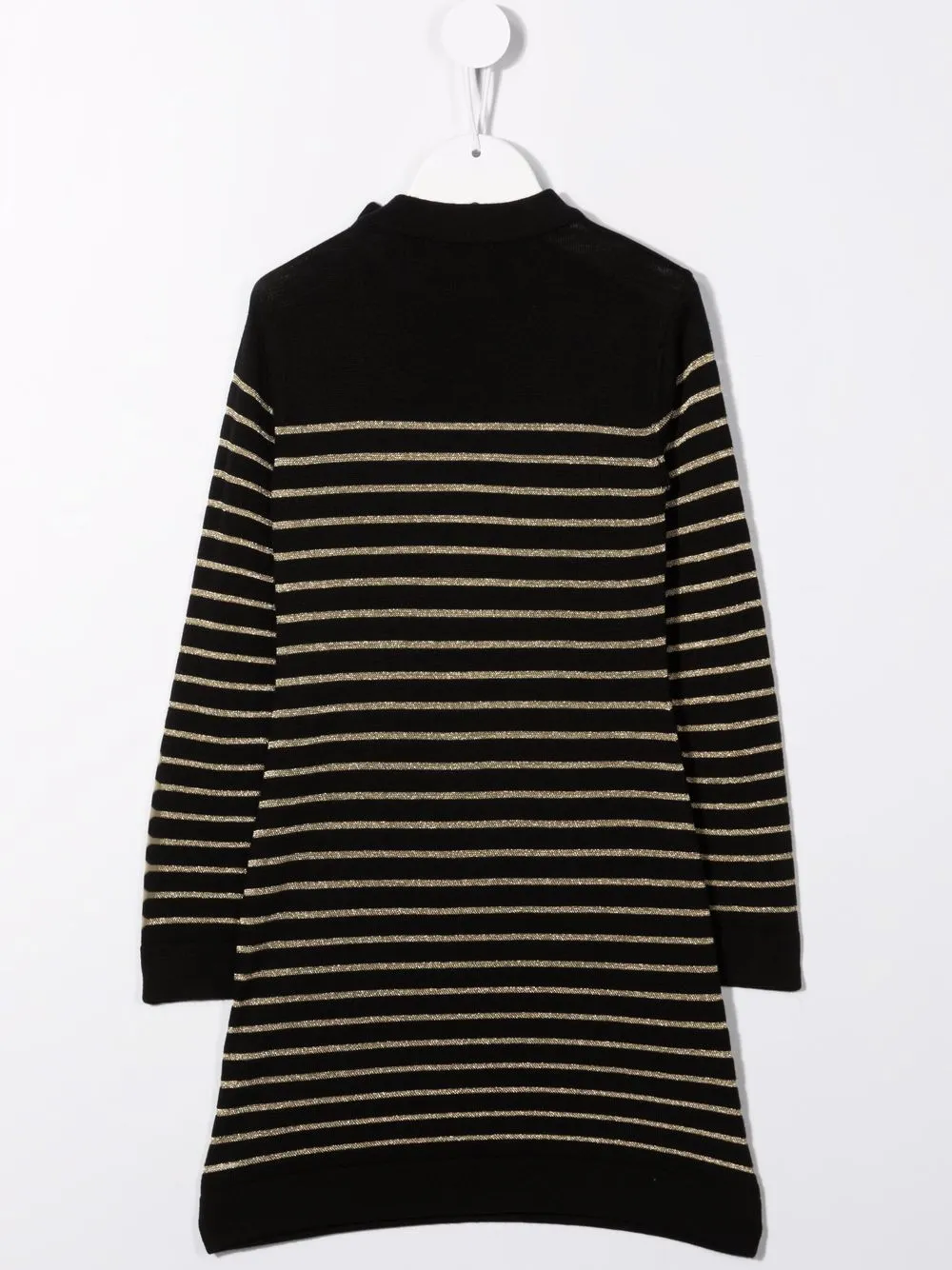  Balmain Kids Gestreiftes Kleid   Schwarz 