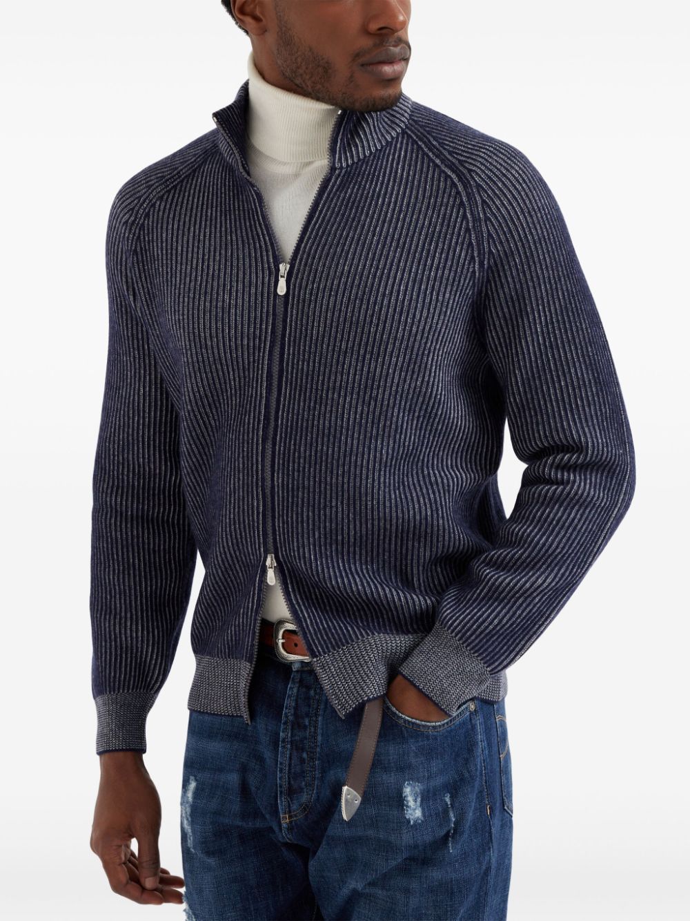 Brunello Cucinelli ribbed zip jacket Men