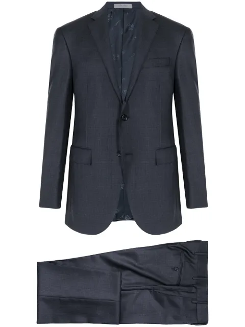 Corneliani بدلة صوف بِكر بصف أزرار