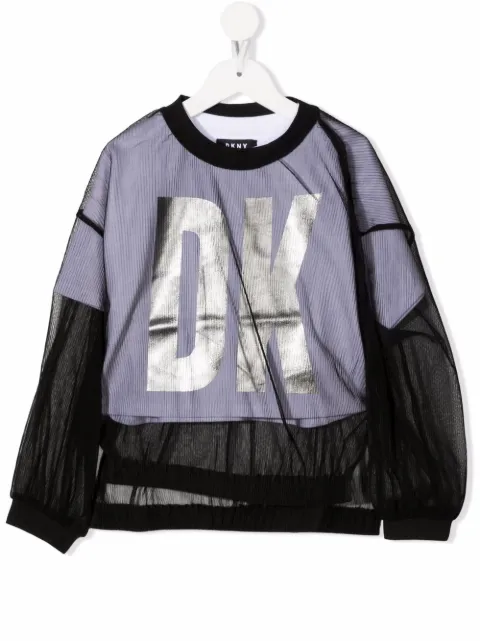 Dkny Kids T-shirt med logotryk og flere lag