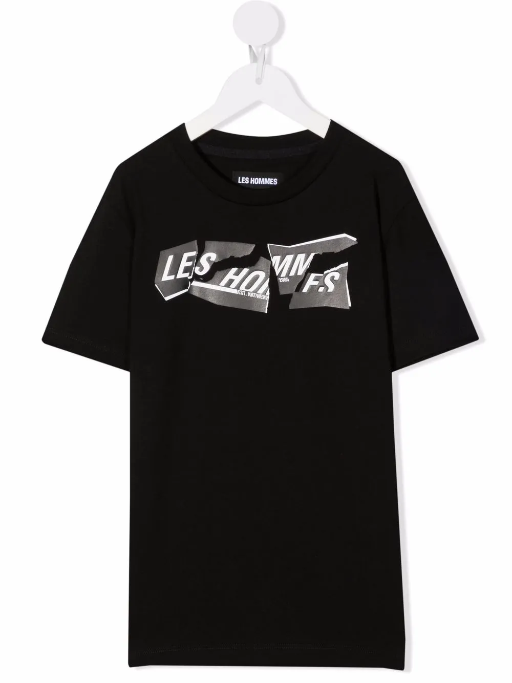 

LES HOMMES KIDS playera con logo estampado - Negro