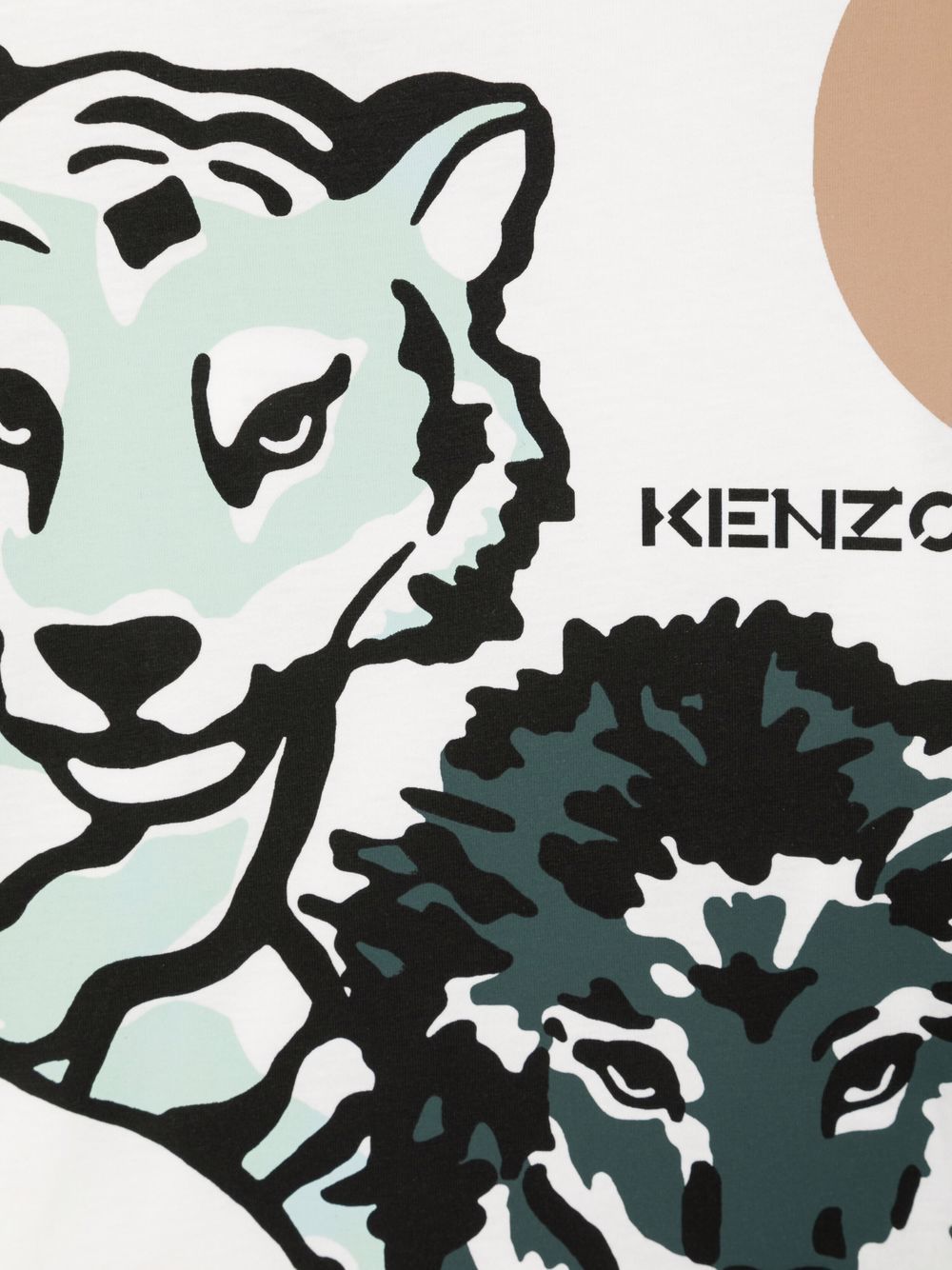 Shop Kenzo Animals-print Cotton T-shirt In Neutrals