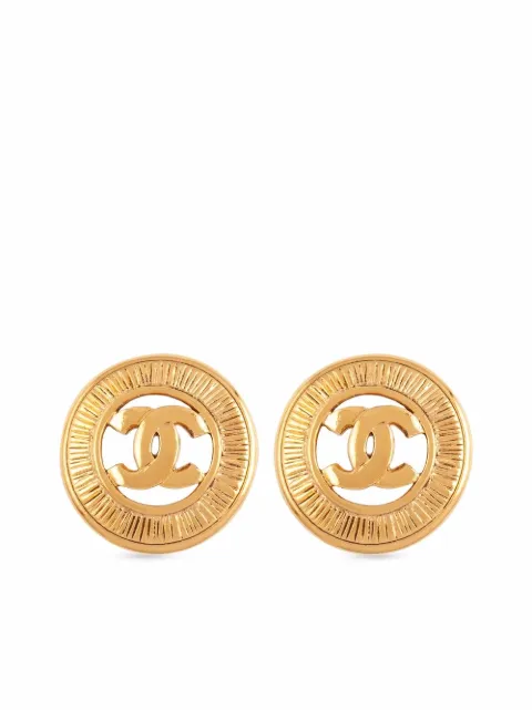 CHANEL Pre-Owned 1980s CC logo clip-on earrings
