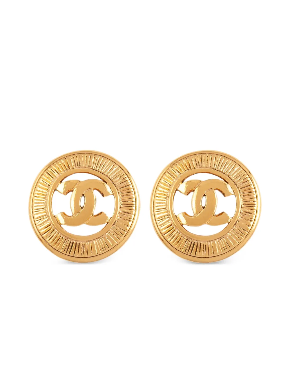 CHANEL Pre-Owned 1980s CC logo clip-on earrings - Gold