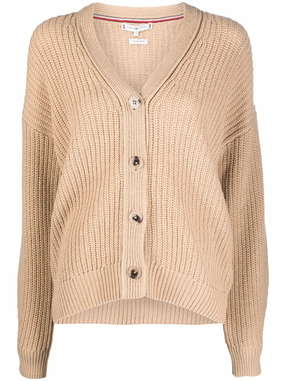 

Tommy Hilfiger V-neck ribbed-knit cardigan - Neutrals