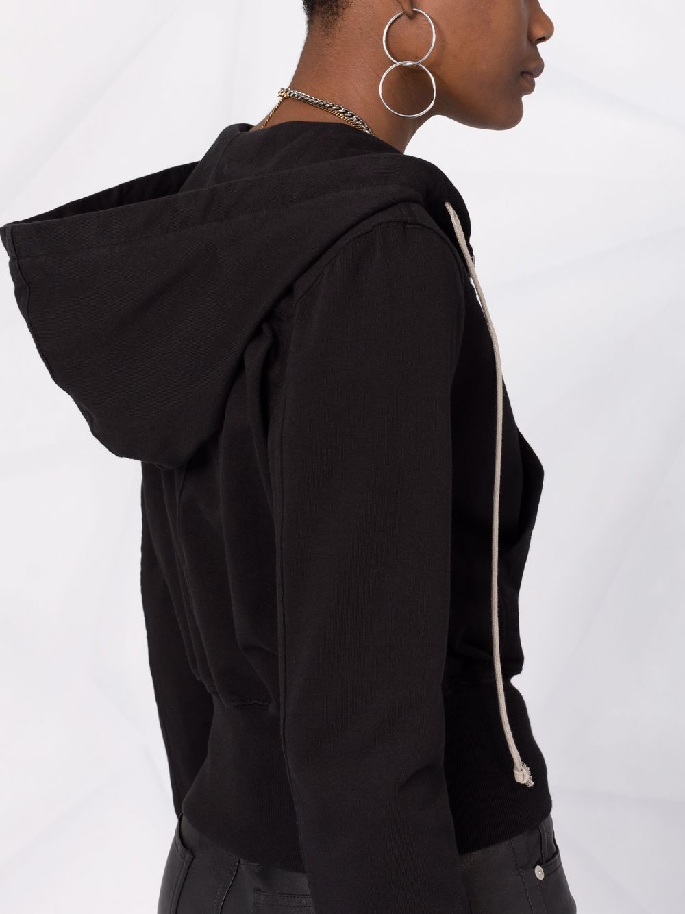 фото Rick owens drkshdw cropped cotton hoodie