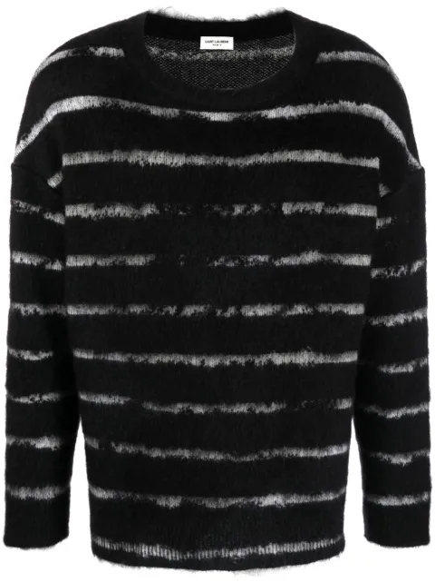 Saint Laurent Flauschiger Pullover mit Streifen