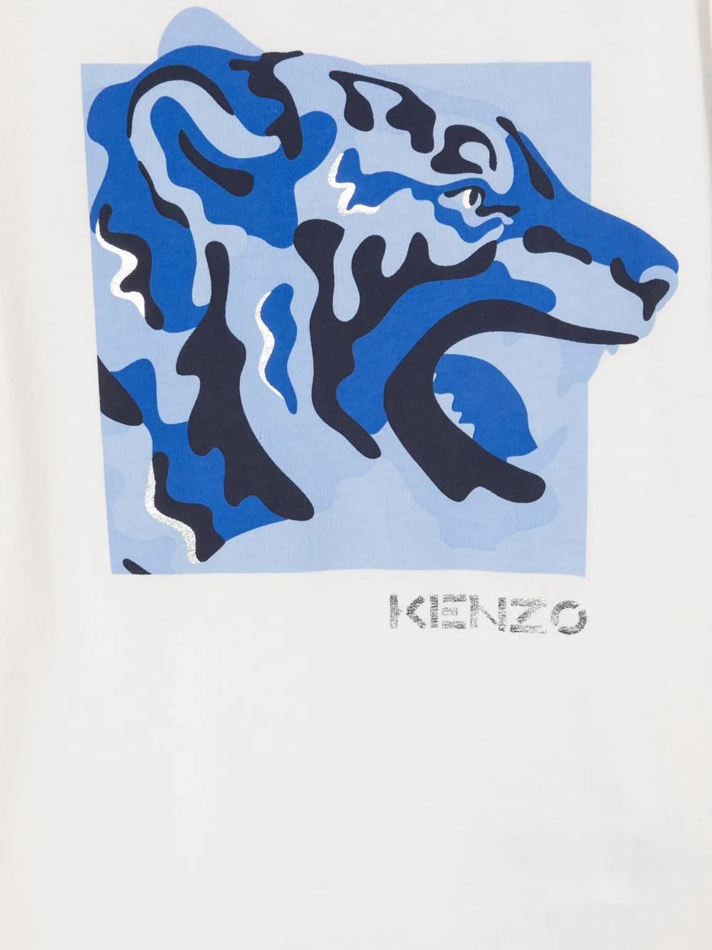 фото Kenzo kids футболка из органического хлопка с принтом tiger