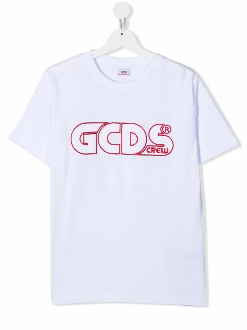 фото Gcds kids футболка из джерси с вышитым логотипом