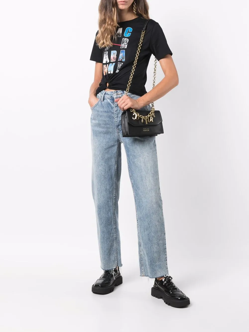 фото Versace jeans couture сумка через плечо couture с ремнем-цепочкой