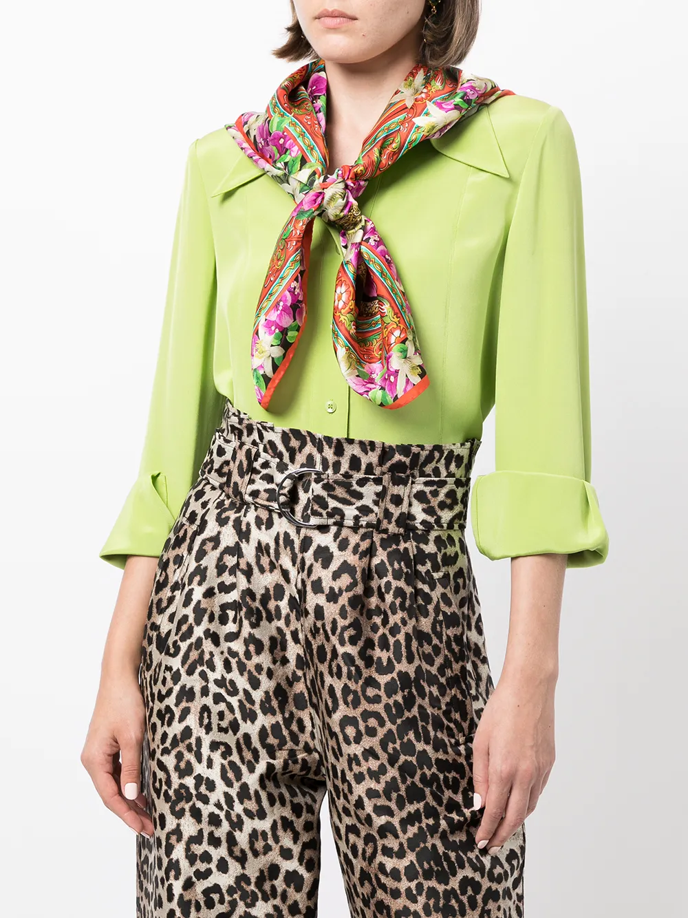 фото Dolce & gabbana шелковый платок с цветочным принтом