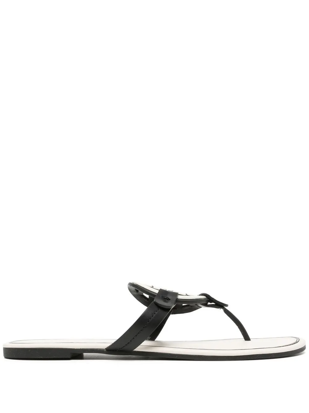 

Tory Burch sandalias de puntera abierta y placa del logo - Negro