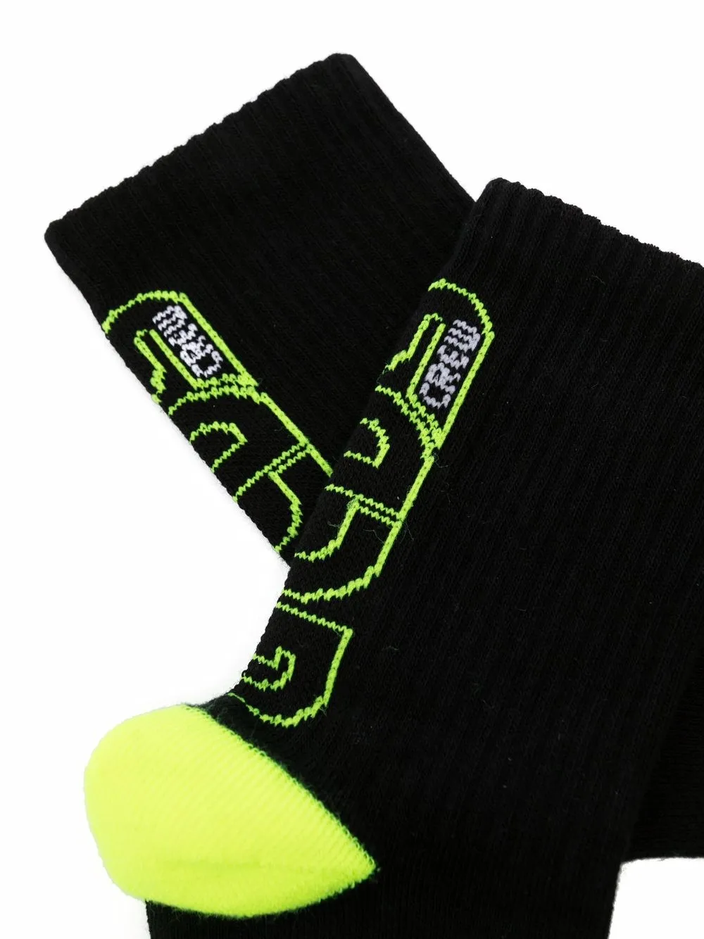 Gcds Logo Intarsia Socks In Black