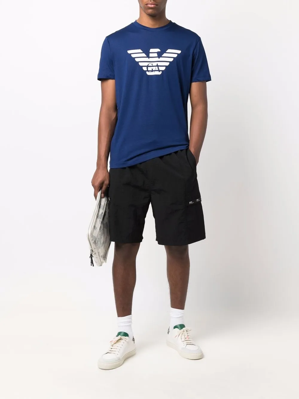 Emporio Armani T-shirt met logoprint - Blauw