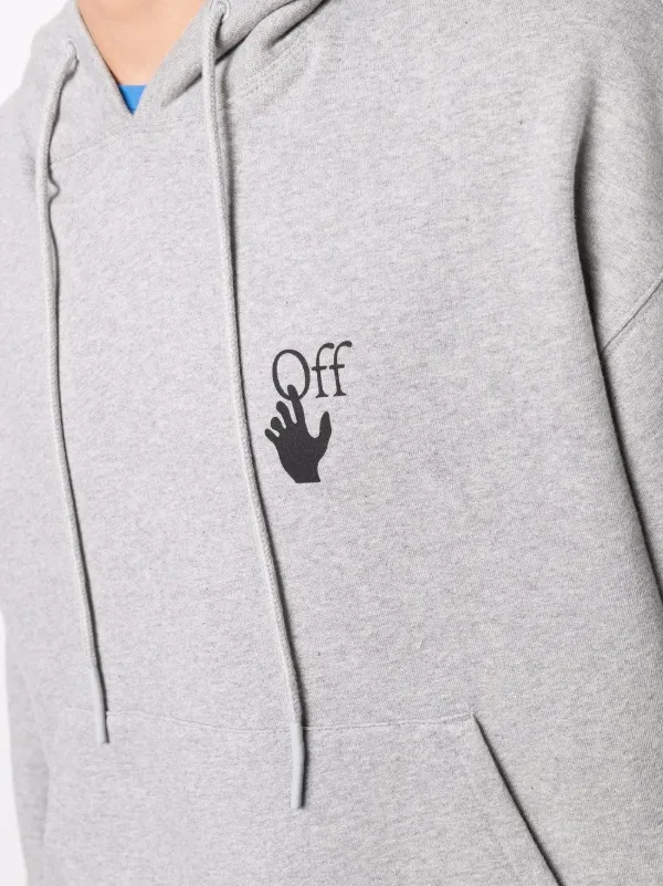 Off White Logo Print Hoodie Farfetch