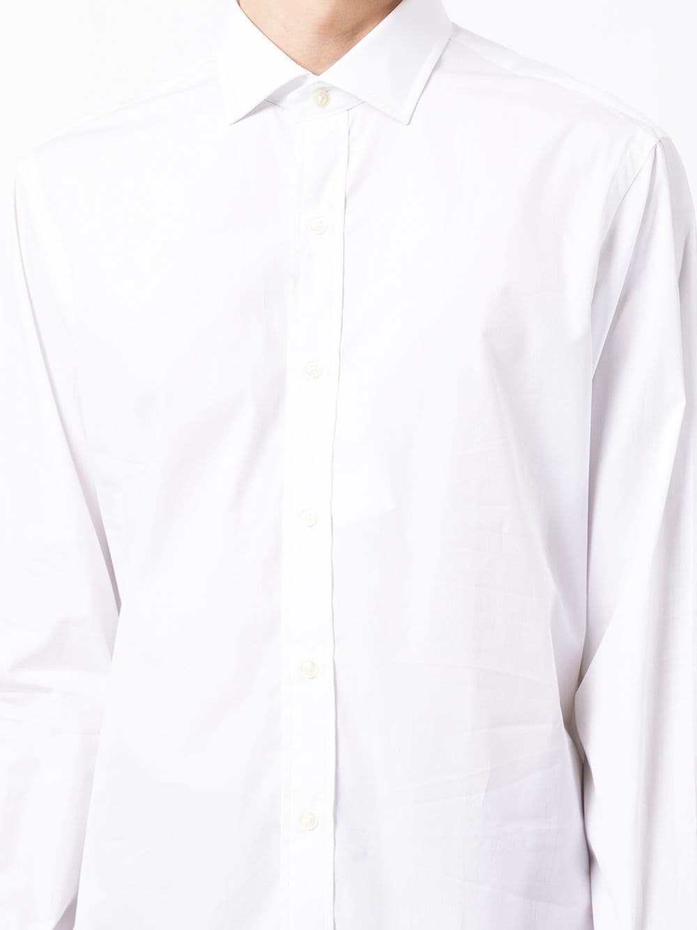 Shop Polo Ralph Lauren Long-sleeve Cotton Dress Shirt In Weiss