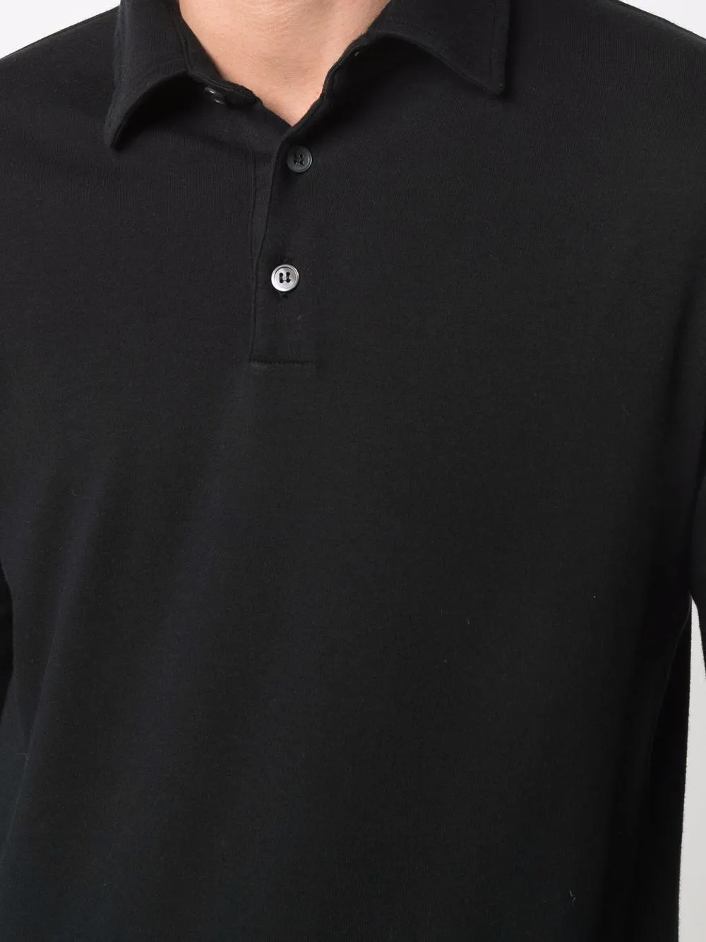 Zanone Poloshirt met lange mouwen Zwart