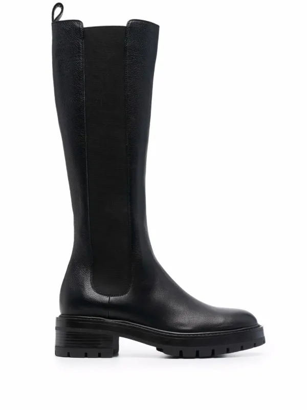 Aquazzura Mid-calf Leather Boots in Black