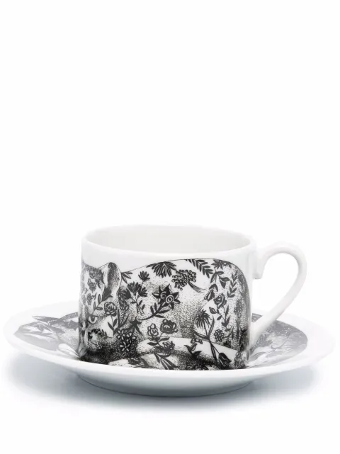 Fornasetti service à thé en porcelaine à imprimé illustration
