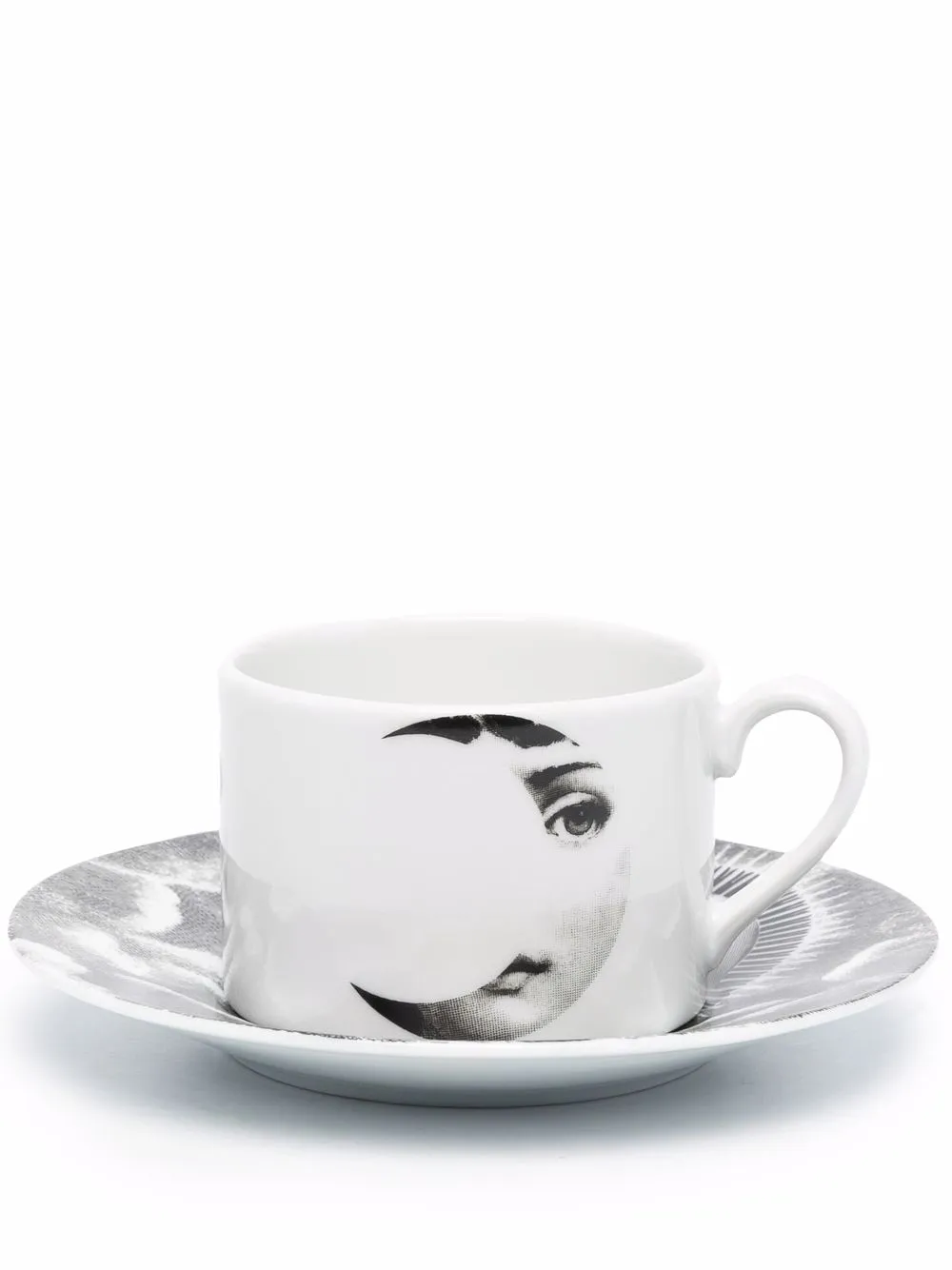 

Fornasetti graphic-print porcelain tea set - Black