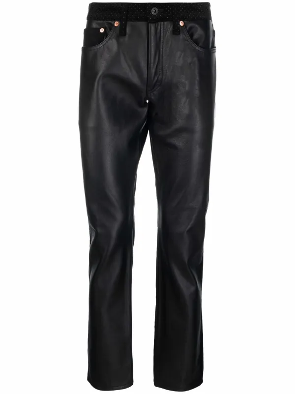 Junya Watanabe MAN leather-panel Slim 