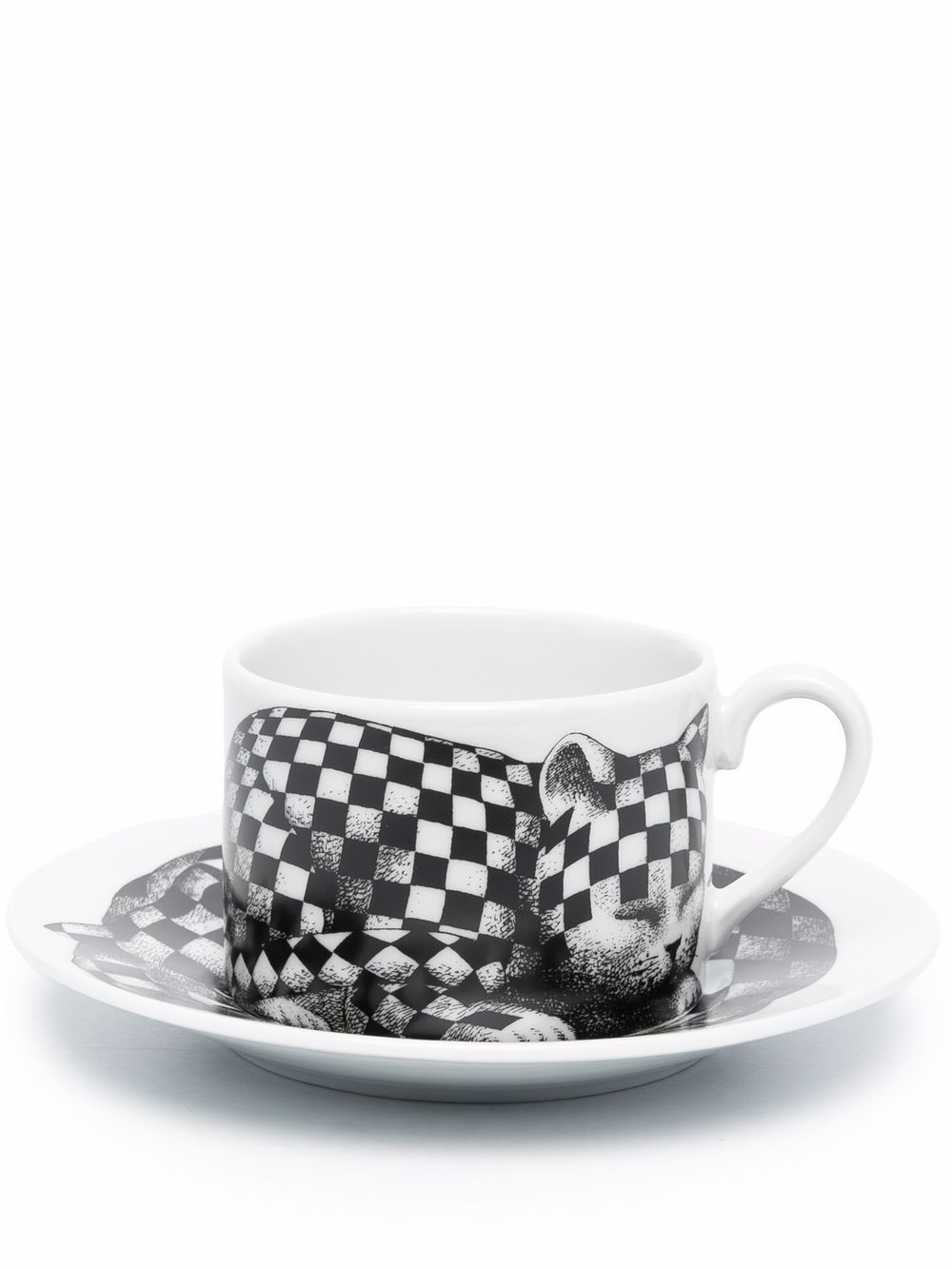 фото Fornasetti graphic-print porcelain tea set