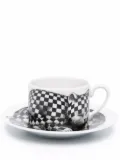 Fornasetti graphic-print porcelain tea set - Black