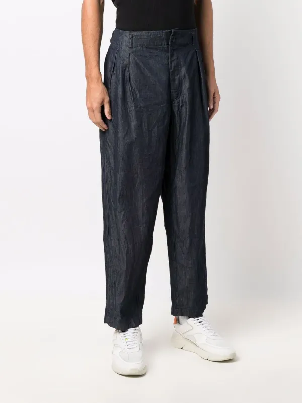 comme des garçons SHIRT フランス製　８部丈　パンツ　無地 Comme Des Garçons Shirt テクスチャード ワイドパンツ 通販 - FARFETCH