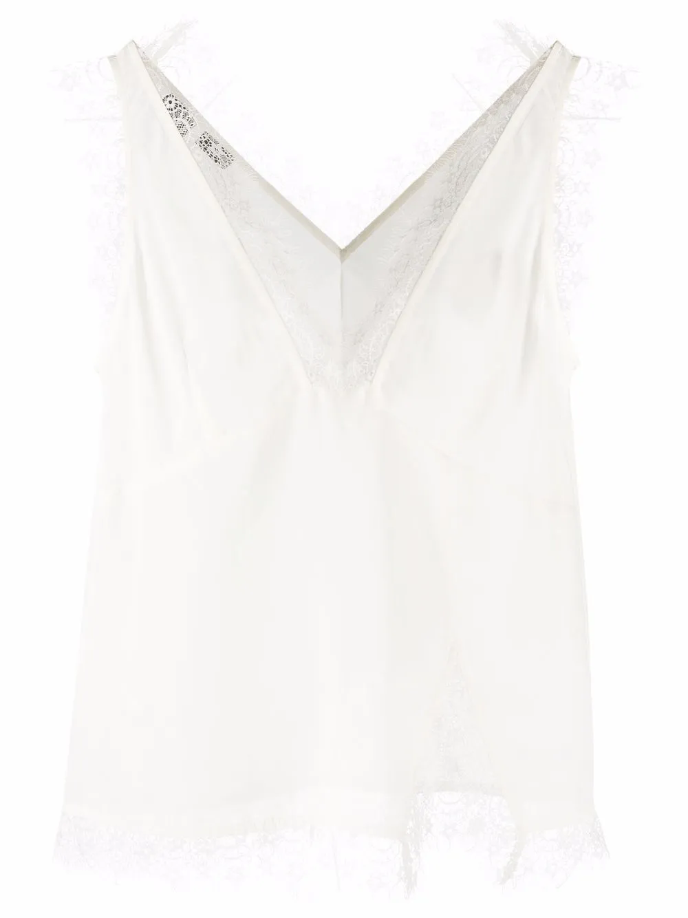 

PINKO lace-trim sleeveless top - White