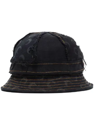 帽子 Marine serre MOON LEATHER BUCKET HAT Marine Serre Moon Bucket Hat | Brown | FARFETCH