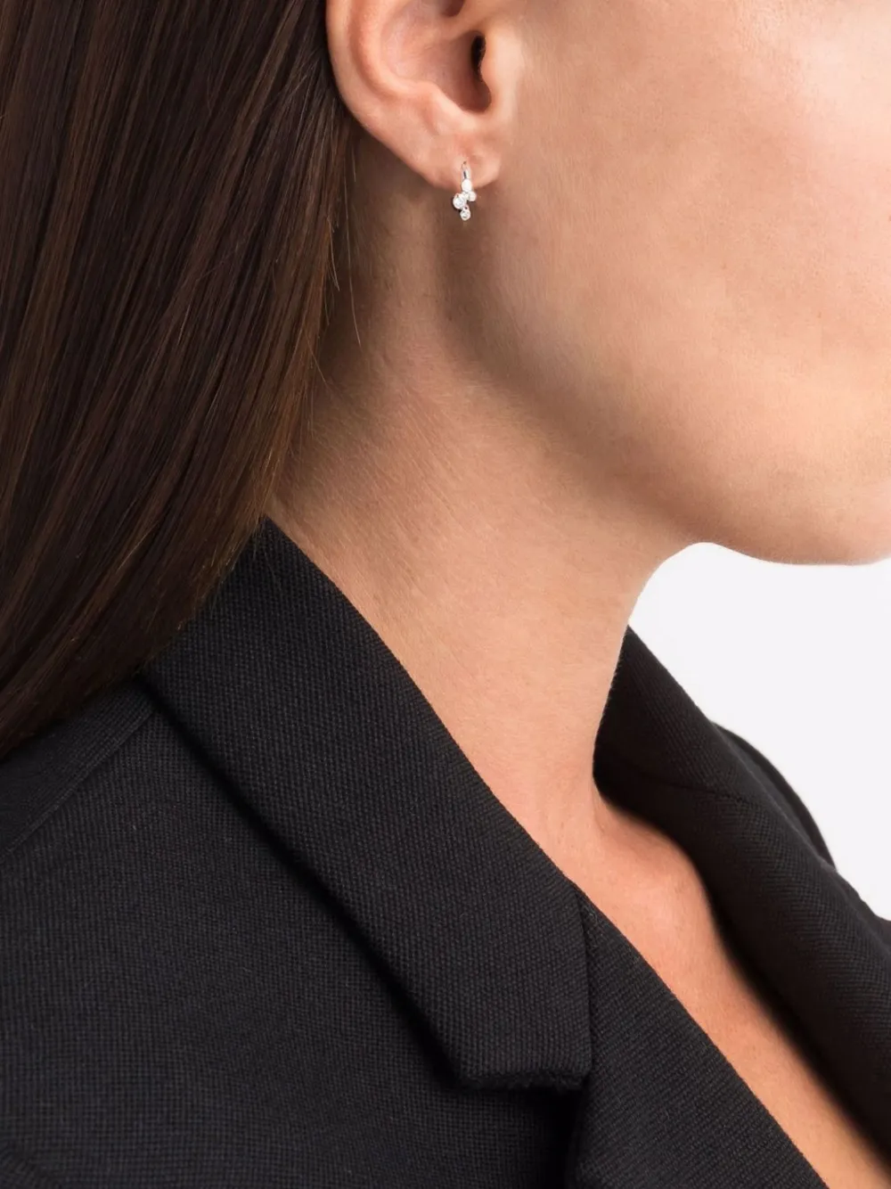 Maria Black 14kt white gold Elena diamond huggie earring | Fine Jewelry | Image 2