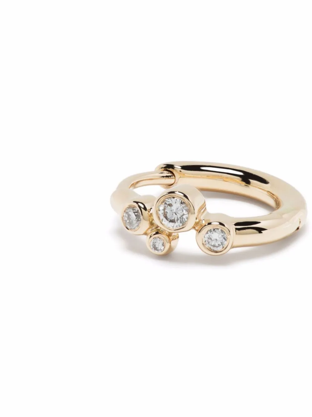 14kt Yellow Gold Elena Diamond Huggie Earring