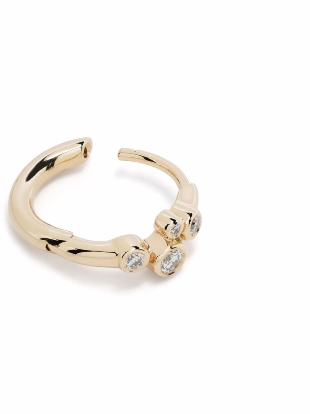 14kt Yellow Gold Elena Diamond Huggie Earring