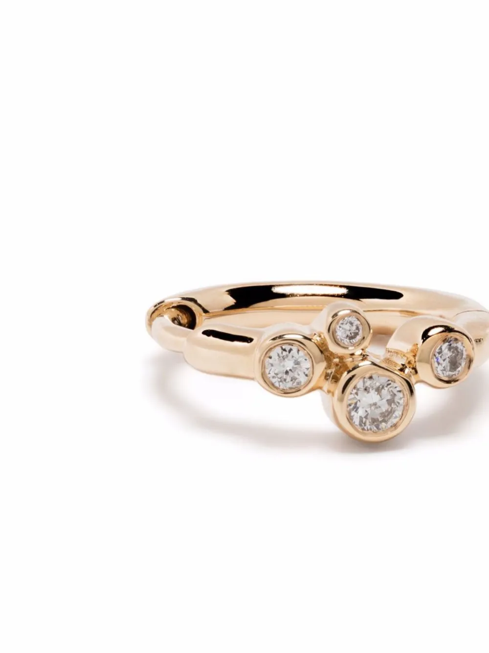 14kt Yellow Gold Elena Diamond Huggie Hoop