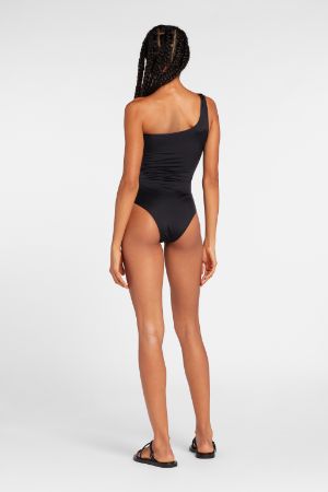 Just Cavalli Logo-Print One-Shoulder Swimsuit