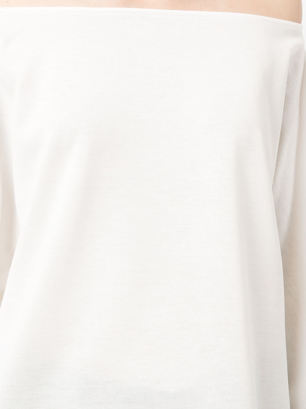 Shop Goodious Off-shoulder Long-sleeved T-shirt In White